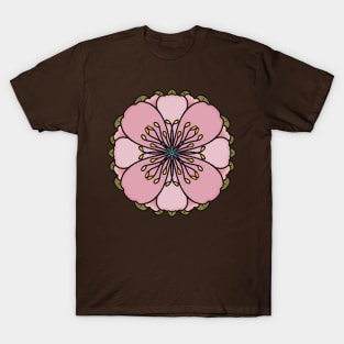 Pattern with pinkish flower, ornamental T-Shirt